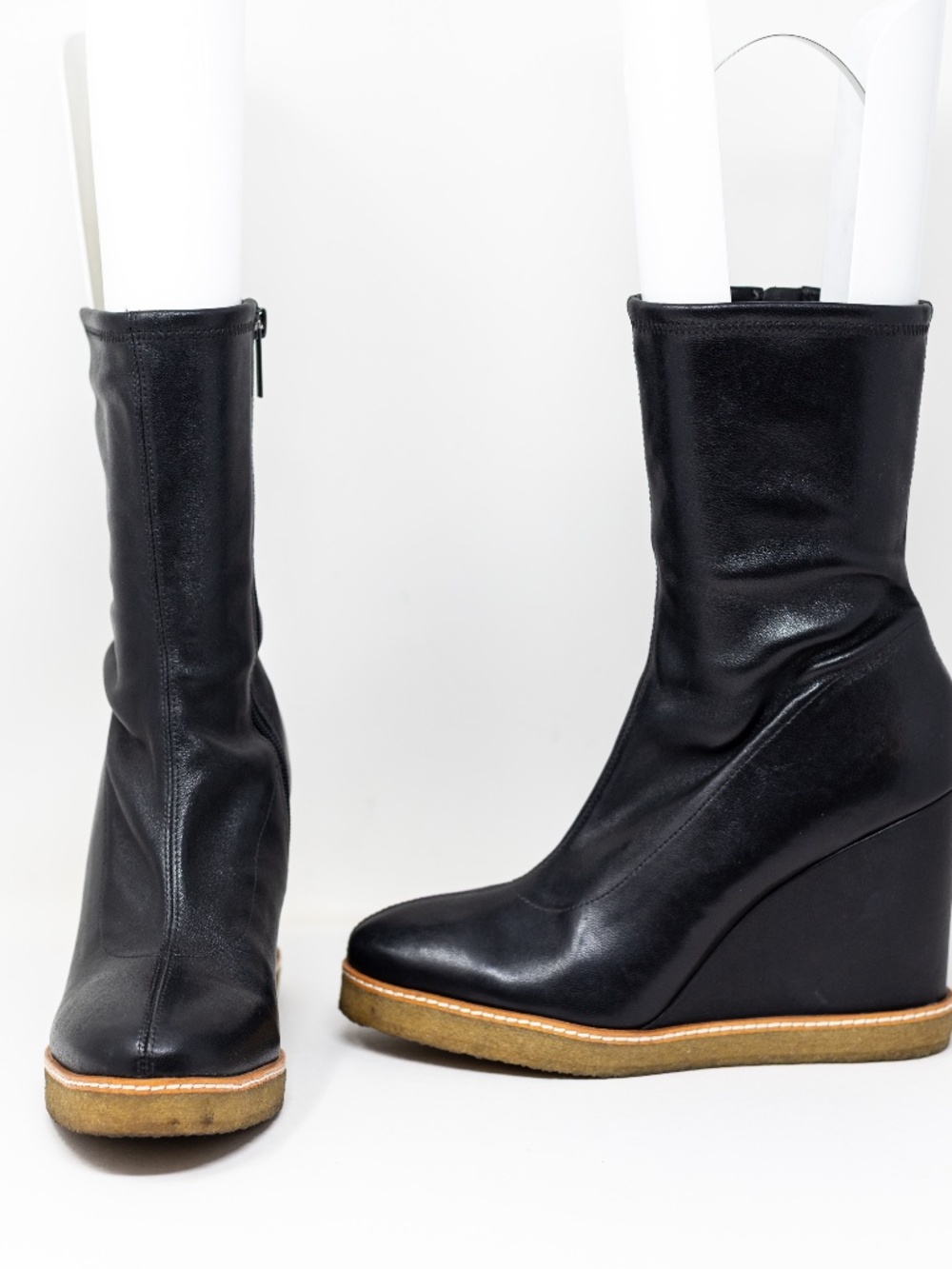 Veronica Beard Arlo Genuine Leather Wedge High Heel Ankle Booties Boots Shoes 11